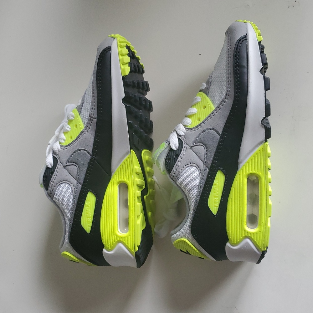 Nike Air Max White and Neon Yellow Sneakers - Picture 7 of 8